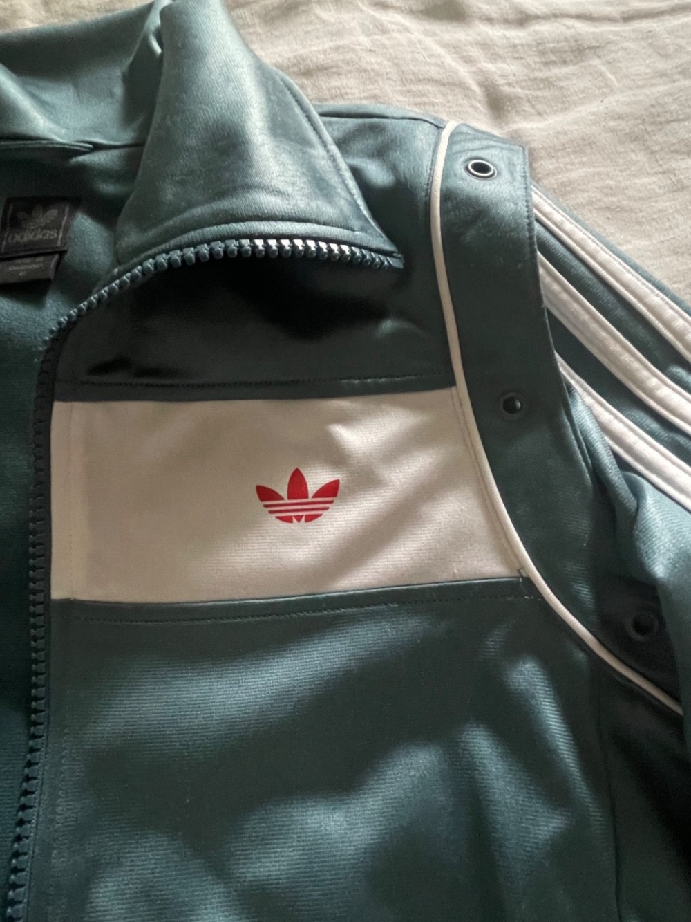 Vintage Adidas zip-up track jacket sporty rare unisex teal blue